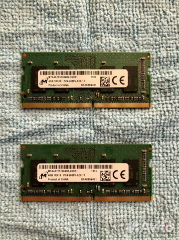 Оперативная память для ноутбука ddr4 4gb x2 Micron