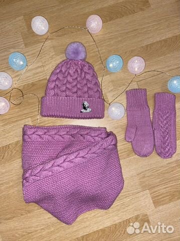 Шапочка, снуд и варежки