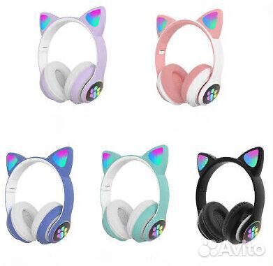 Беспроводные наушники с кошачьими ушками и лапками