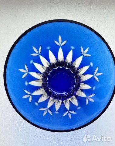 Вазочка конфетница салатница винтаж кобальт хруста