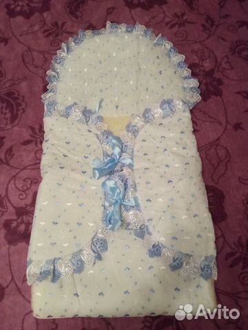 Конверт на выписку с одеялом на овчине