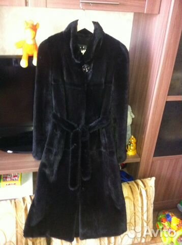 Длинная норковая шуба
