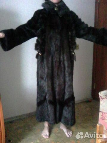 Шуба из сурка про-во Греция 42-44-46р + шарф норка