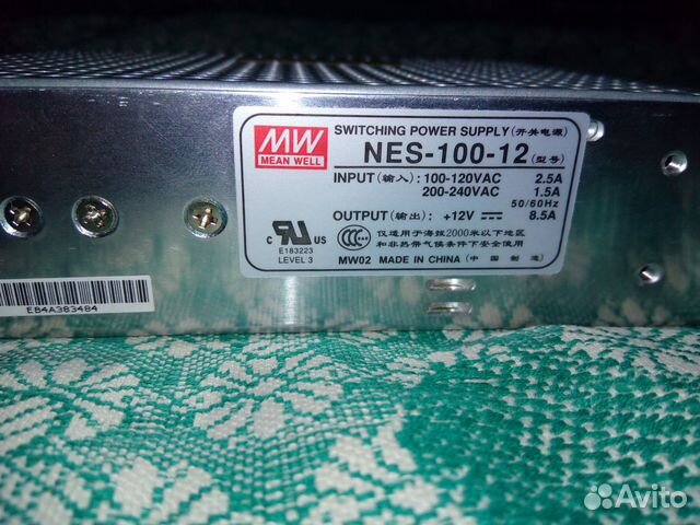 S100 12. Блок питания NES-100-12.