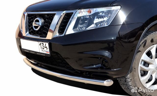 Защита переднего бампера Nissan Terrano одинараня Защита переднего бампера Nissan Terrano одинараня