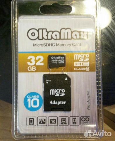 Флешка микроsd на 32 Гб c адаптером под SD