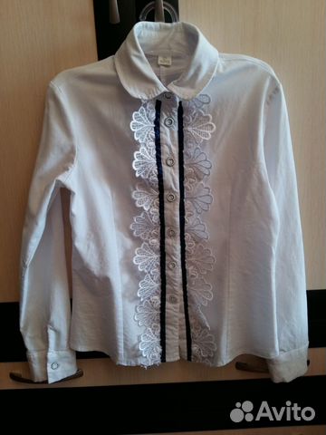Блузка белая для девочки (р.122-136)