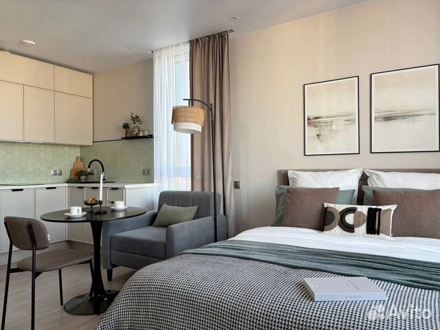 

Квартира-студия, 28 м², 2 кровати