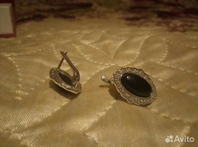 Серебряные серьги и кольцо с авантюрином