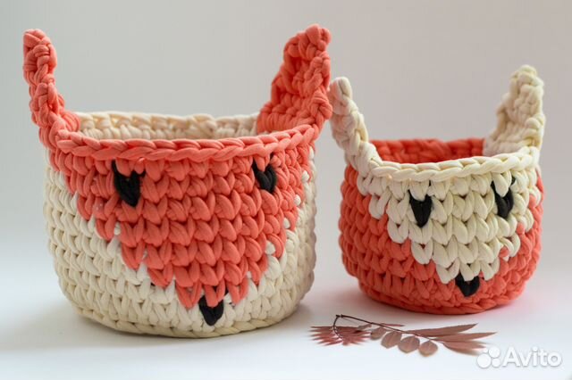Трикотажные корзины, интерьерные корзины