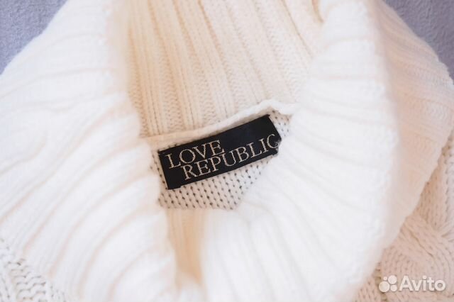 Теплое белое платье Love Republic крупной вязки Теплое белое платье Love Republic крупной вязки