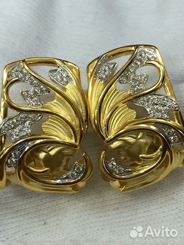 Золотые сергии с бриллиантами магерит Magerit