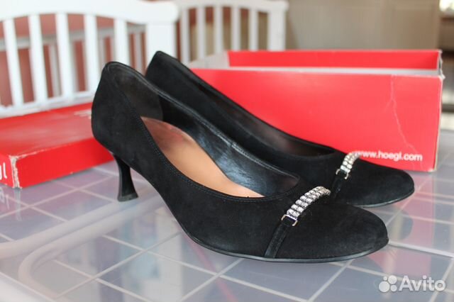 Чёрные замшевые туфли Hoegl, 40 р-р Чёрные замшевые туфли Hoegl, 40 р-р