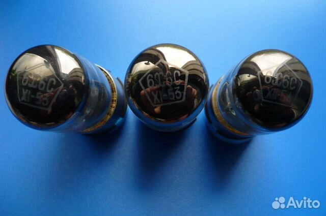 Две радиолампы 6Х6С металлический цоколь СССР 50-х