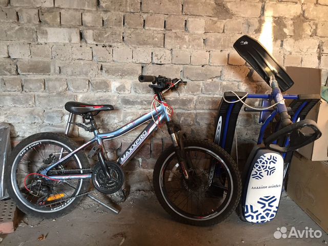 Велосипед maxxpro и сани аргамак
