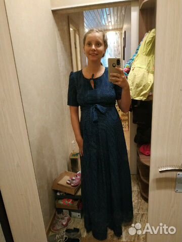 Синее платье для беременных