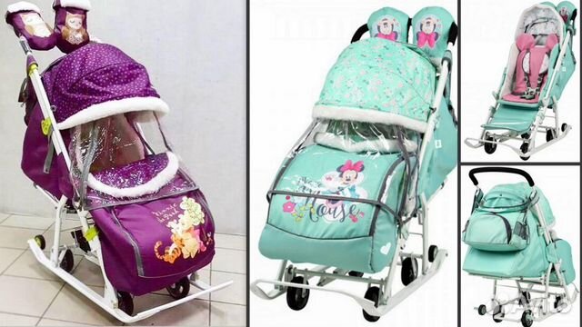 Новые санки-коляска Disney baby 2 Новые санки-коляска Disney baby 2