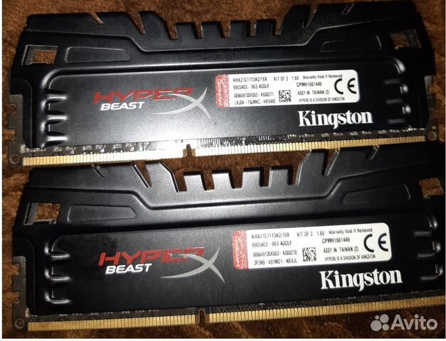 Модули памяти Kingston dimm DDR3 2x8192Mb