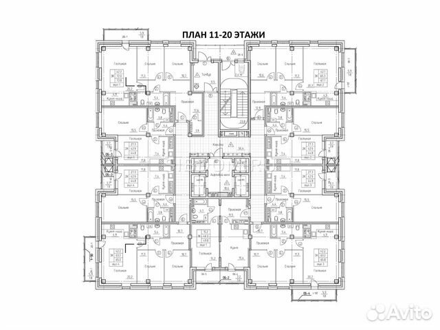 1-к квартира, 45 м², 5/25 эт.