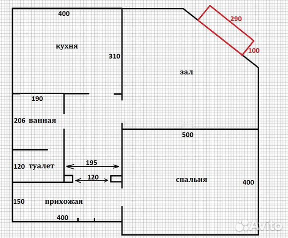 2-к квартира, 69 м², 5/10 эт.