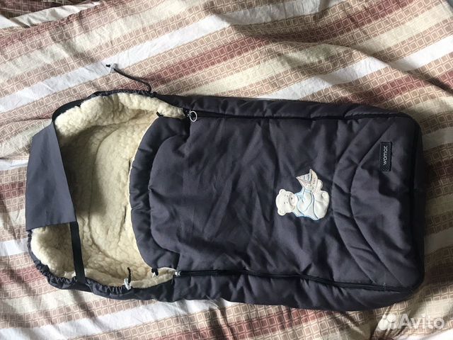 Зимний конверт меховой, натуральная овчина