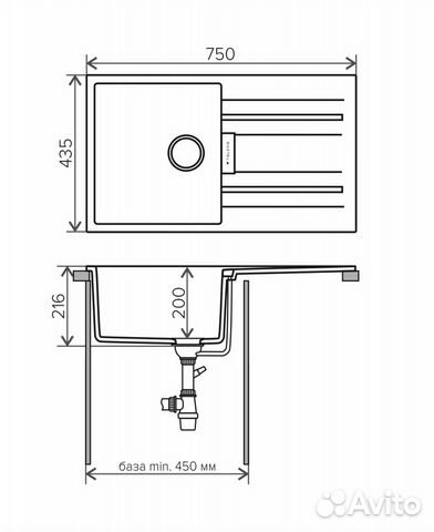 Кухонная мойка tolero loft TL-750 / Серый Кухонная мойка tolero loft TL-750 / Серый