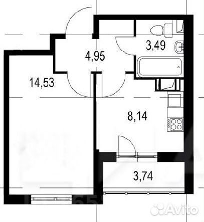 1-к квартира, 33.5 м², 7/9 эт.