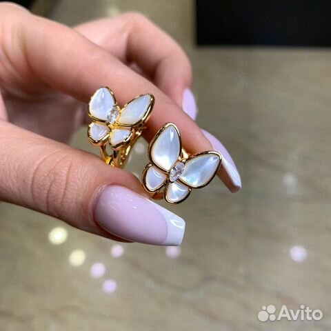 Серьги бабочки Van Cleef новые