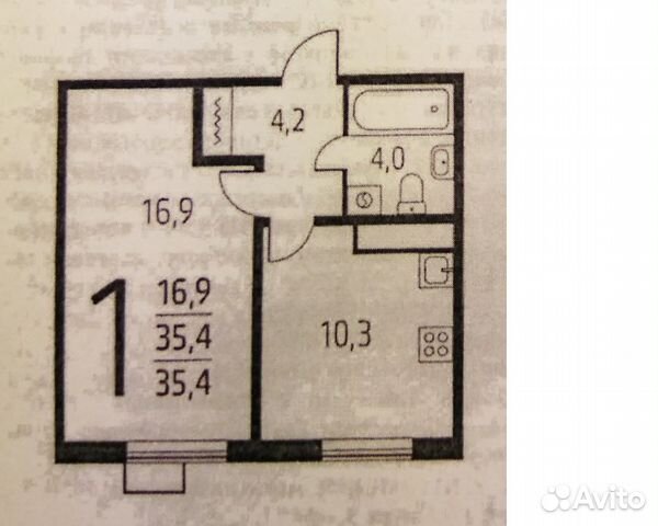1-к квартира, 35.4 м², 8/15 эт. 1-к квартира, 35.4 м², 8/15 эт.