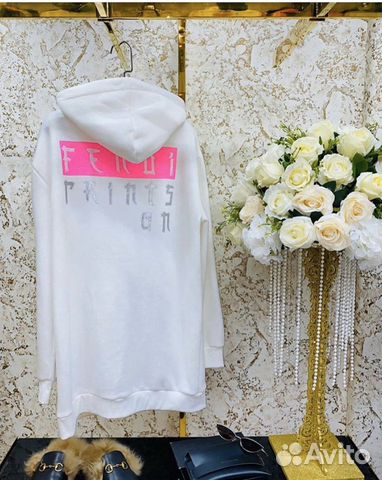 Худи толстовка удлинённая Fendi Худи толстовка удлинённая Fendi