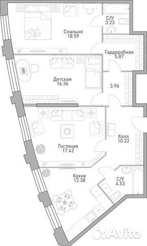 3-к квартира, 94.4 м², 36/39 эт. 3-к квартира, 94.4 м², 36/39 эт.