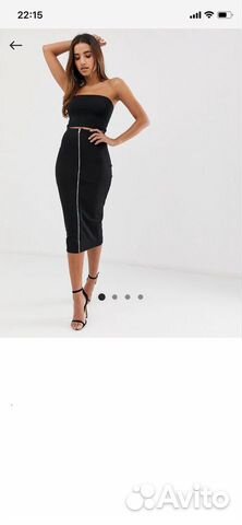 Юбка карандаш с молнией чёрная ASOS Юбка карандаш с молнией чёрная ASOS