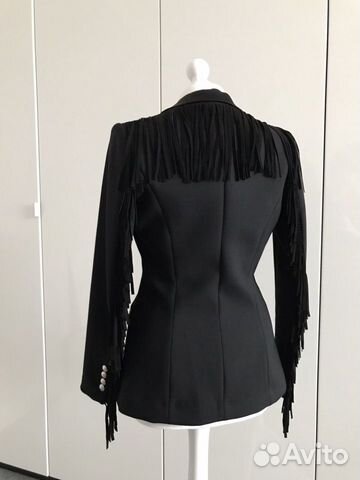 Пиджак в стиле balmain с бахромой размер XS