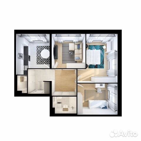 3-к квартира, 73.1 м², 1/16 эт.