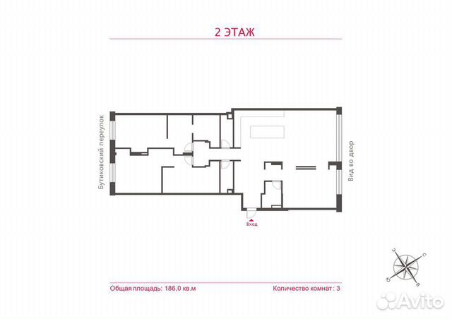 3-к квартира, 186 м², 2/7 эт. 3-к квартира, 186 м², 2/7 эт.