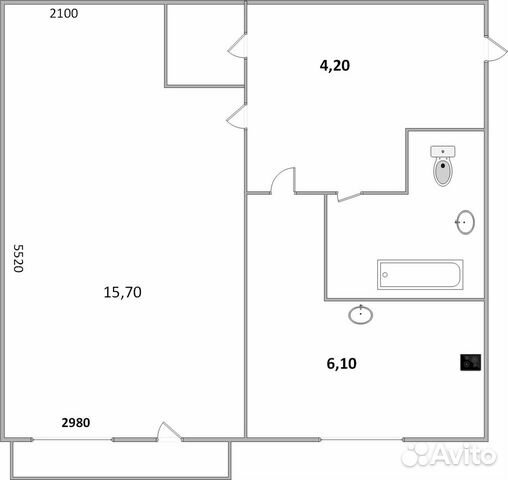 1-к квартира, 30.5 м², 4/5 эт. 1-к квартира, 30.5 м², 4/5 эт.
