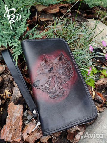 Кожаный клатч, кошелек, барсетка, сумка, hand made