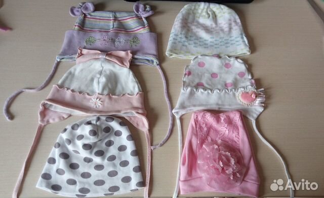 Хлопковые шапочки до года