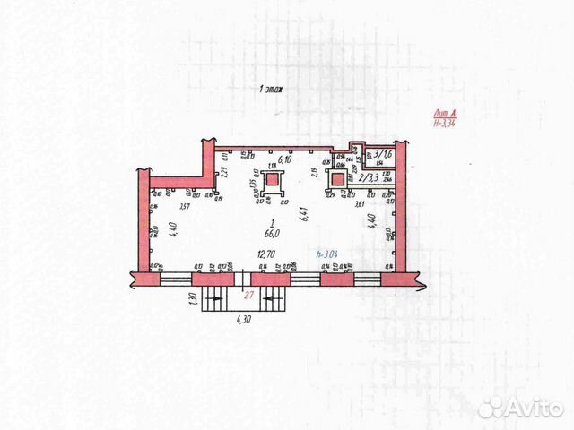 Торговое помещение, 70.9 м²