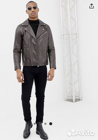 Кожаная куртка мужская ASOS Кожаная куртка мужская ASOS