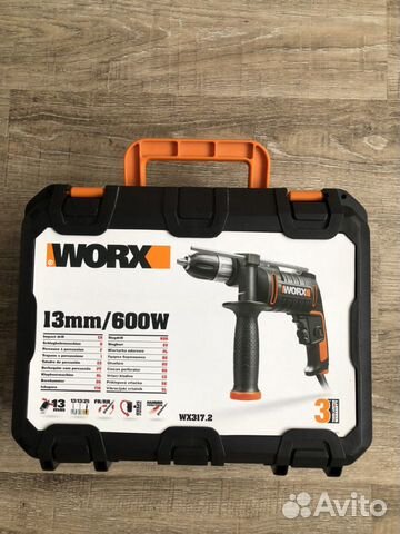 Дрель ударная worx wx317.2 600 вт
