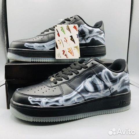 Кроссовки Nike Air Force 1 черные низкие скелетон Кроссовки Nike Air Force 1 черные низкие скелетон