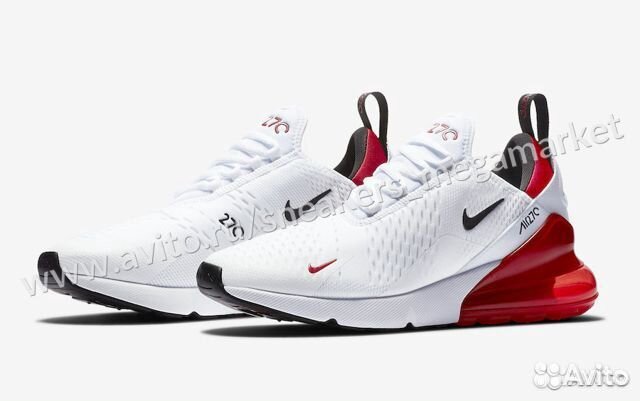 white and red nike air max 270