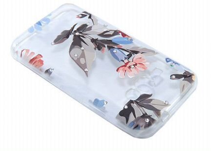 Чехол-накладка для Samsung J120 fashion TPU стразы Василек