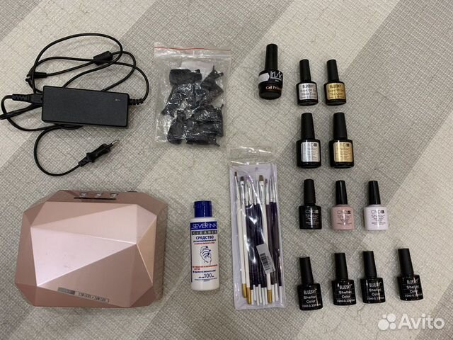 LED лампа для шеллака + лаки/аксессуары