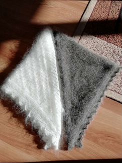 Косынка(платок -шаль) из серого козьего пуха