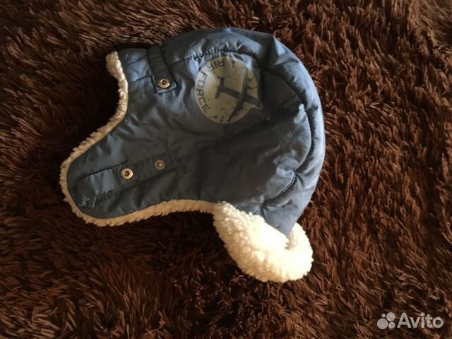 Продам шапку-ушанку детскую ог56 голубую авиатор