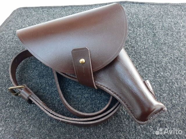 Кобура с ремнем через плечо для рев. Наган кожа