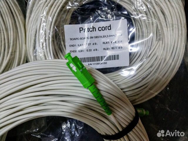 Патч-корды оптические SC/APC - SC/APC G657A - 100м