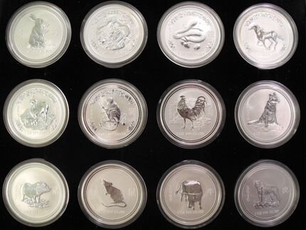 Австралия Лунар I Ag999 полный набор